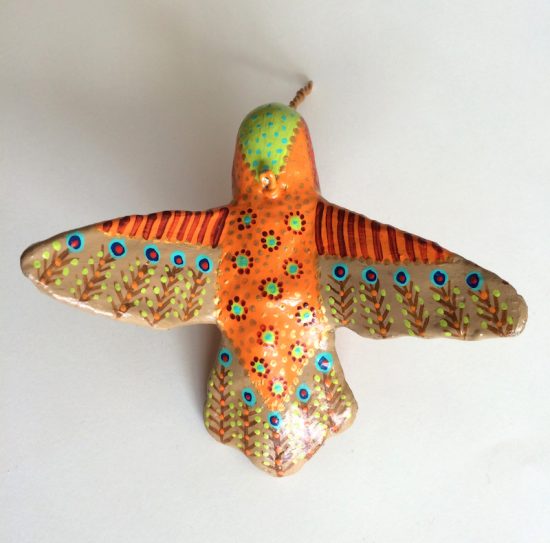 humming bird,bird sculpture,paper clay, paper mache, acrylic paint,sculpture,Maureen l. White