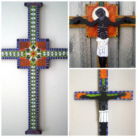 african crucifix , risen Christ wall crucifix, african cross, wall cross